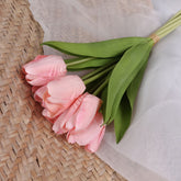 6 Stems Real Touch Tulip Bunch in Pink 36cmH